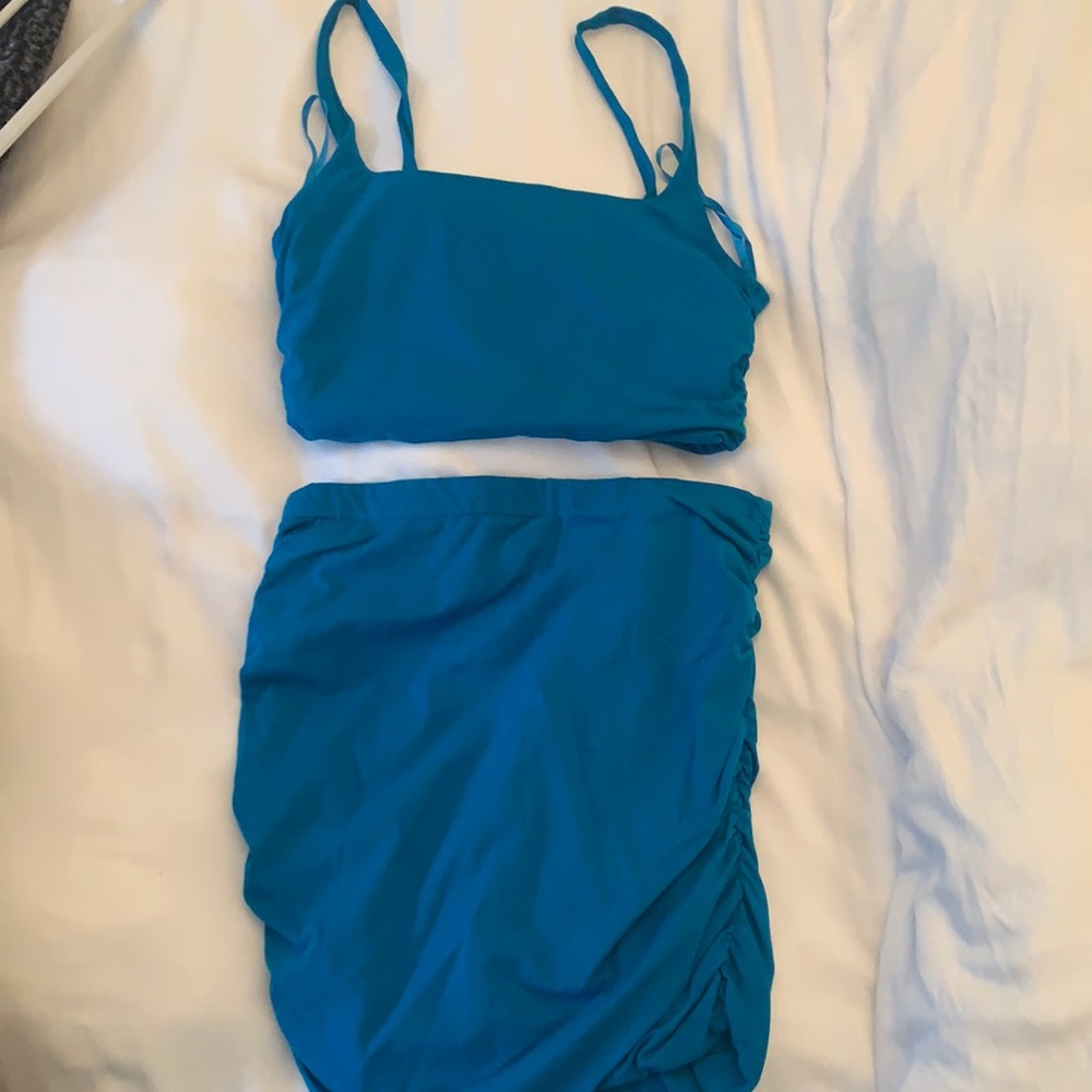 Superdown cotton top and skirt set